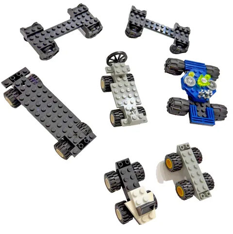 LEGO Vehicle Lot 8pc Car Bases Wheels Axles Custom Star Wars Monster Truck