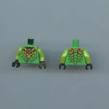 NINJAGO x2 Lloyd Bright Green Minifigure Torso Gold Dragon Head Armor and Scale