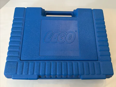 Vintage 1985 LEGO Blue Plastic Storage Carrying Case Briefcase Snap Lid 13x10"