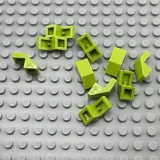 LEGO Slope - Lime - 45 Degree 2 x 1 with Cutout without Stud - QTY x10