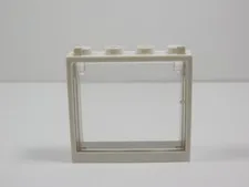 LEGO White 1x4x3 Window Frame w/ Trans Clear Insert Minifig S9