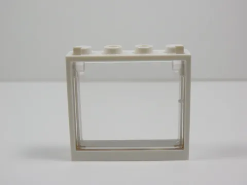 LEGO White 1x4x3 Window Frame w/ Trans Clear Insert Minifig S9