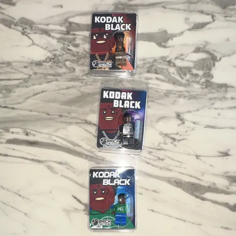 LEGO Kodak Black Minifigure Lot of 3 Plastic Figures Blister Pack Age 4+
