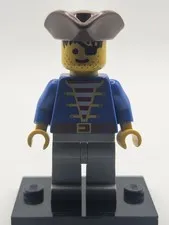 LEGO Pirate Minifigure Blue Jacket Old Gray Legs Brown Hat pi008 NEW NM -MB