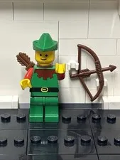 LEGO Forestman Minifigure w/ Quiver and Bow Red Plume cas323 1680 Castle Minifig
