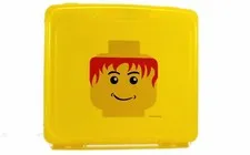 Lego Mini Lego Redhead Graphic 2009 Carrying Case Clear Yellow Plastic 13 x 12 