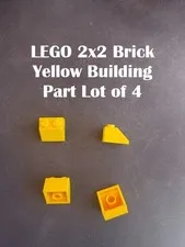 LEGO 2x2 Brick Yellow Building Part Lot of 4