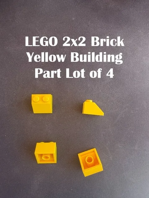 LEGO 2x2 Brick Yellow Building Part Lot of 4