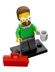 LEGO Ned Flanders, The Simpsons, Series 1 (Complete Set with Stand and colsim-7