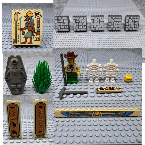 Lego Parts Lot 5978 5988 Egyptian Adventurers Hieroglyphs Walls Tomb Pharaoh
