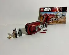 Excellent Condition Lego Star Wars Rey’s Speeder 75099 93% Complete