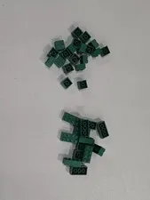 Lego Qty 33 - Dark Green Bricks - 3001 2x4 (13) / 3003 2x2 (20) - Sorted MOC
