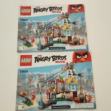 LEGO The Angry Birds Movie Instruction Manuals  # 75824 MANUALS ONLY -FLAWS (OV)