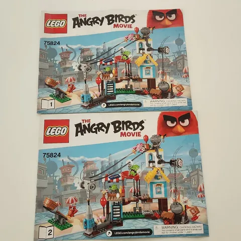 LEGO The Angry Birds Movie Instruction Manuals  # 75824 MANUALS ONLY -FLAWS (OV)