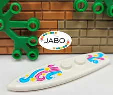 (S10 / 18 / 14) Lego 90397pb005 Utensil Surfboard Standard White with Sticker