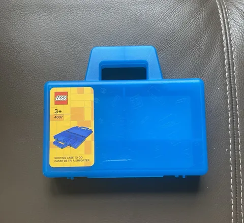 LEGO Sorting Box to Go Travel Case Organizing Dividers Blue New