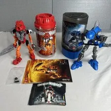 LEGO BIONICLE 8572 Tahu Nuva 100% Complete W/ Manual & Canister + 8590 Guurahk