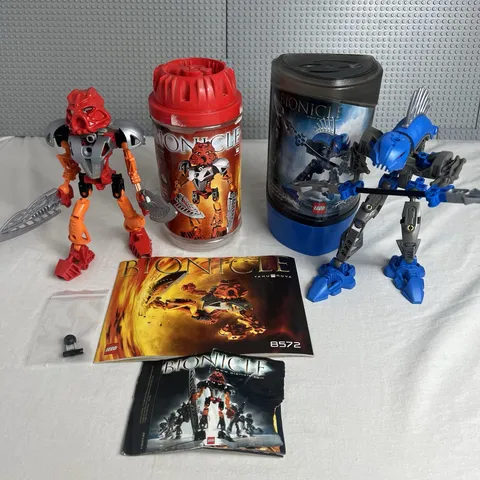 LEGO BIONICLE 8572 Tahu Nuva 100% Complete W/ Manual & Canister + 8590 Guurahk