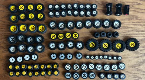 Lego Lot Wheels + Tires + Rims  + Cars + Truck + Variety + Misc.