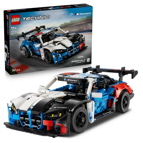 LEGO Technic BMW M4 GT3 EVO Race Car Toy - Model Kit w/ V6 Engine, Steering & Op