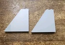 LEGO Light Bluish Gray Slope 55 6 x 1 x 5 with Bottom Stud Holders. QTY 2. 2937