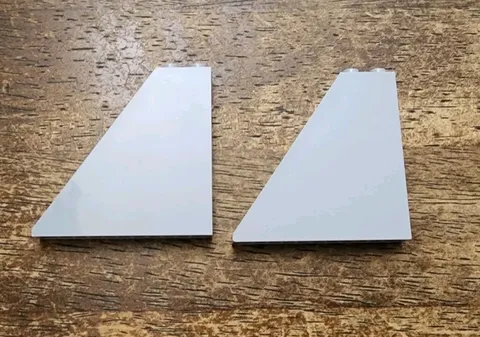 LEGO Light Bluish Gray Slope 55 6 x 1 x 5 with Bottom Stud Holders. QTY 2. 2937