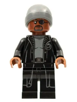 LEGO® Minifigure Super Heroes sh0758 Nick Fury Dark Bluish0 Gray Beanie