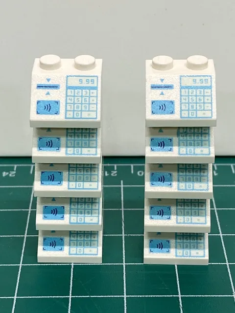 LEGO White 2x2 Printed Cash Register Slope Minifig - 3039pb139 - Lot of 10