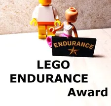 LEGO Award ENDURANCE Printed 2x4 Black Gold Lettering Good Cowboy Trophy YES!