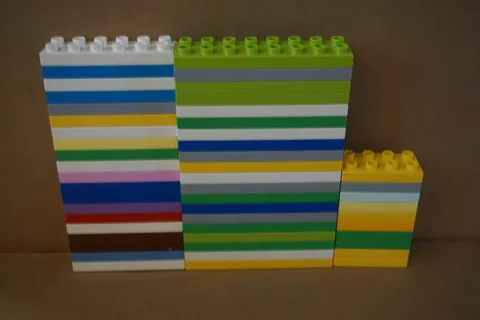 Lot of 50 pcs Lego Duplo 2 x 4, 2 x 6, 2 x 8 Flat Bricks Lot B