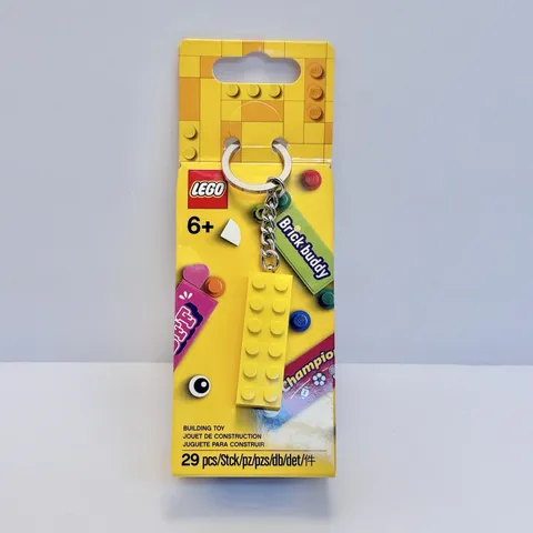 LEGO Celebration Bag Charm Keychain 853989 Yellow 2x6 Brick Key Chain Keyring