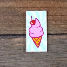 LEGO Friends White Tile 2 x 4with Ice Cream Cone with Cherry 87079pb0350