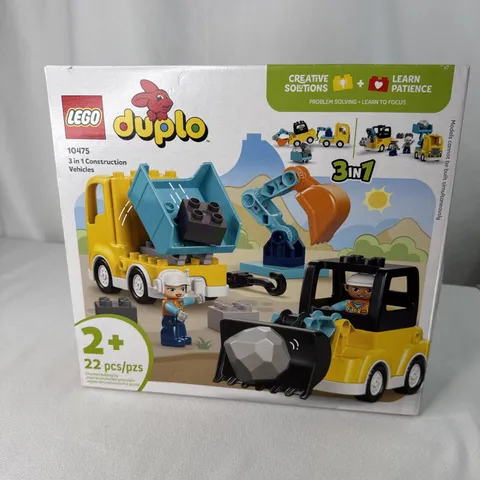 LEGO DUPLO 10475 3 In 1 Construction Truck & Excavator Building Toy Set
