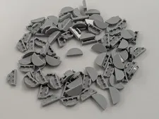 Lego x100 New Light Bluish Gray Tile, Round 1 x 2 Hal # 1748 Parts Bulk MOC Lot