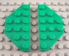 New LEGO Lot of 2 Green 3x6 Cut Corner Plate Pieces