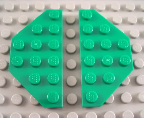 New LEGO Lot of 2 Green 3x6 Cut Corner Plate Pieces