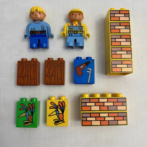Lego Duplo Bob the Builder Brick Wood Birds Tools Blocks, Bob And Wendy Figures 