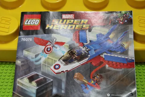 Lego (76076) Super Heroes, Cap Am, Jet Pursuit, Used, 100% Complete, W/Manual