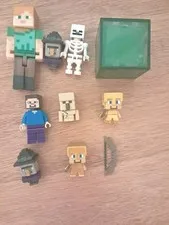 Minecraft Toy Lot Action Figures Alex+ Lego Mini figures Steve building play