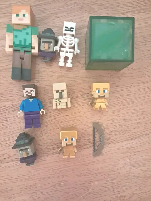 Minecraft Toy Lot Action Figures Alex+ Lego Mini figures Steve building play