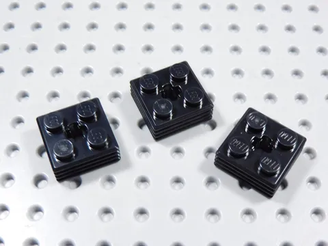 LEGO Lot of 3 Black 2x2x2/3 Design Plates Bricks BF