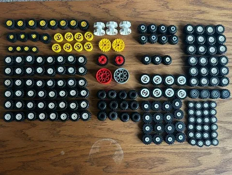 Lego Lot Wheels + Tires + Rims  + Cars + Truck + Variety + Misc.