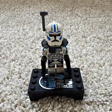 LEGO Star Wars Clone Trooper Minifigure w/ Blaster & 25 Years Display Base