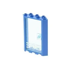 1x LEGO Door Frame 4x4x6 Blue Transparent Police 60616pb052 28327