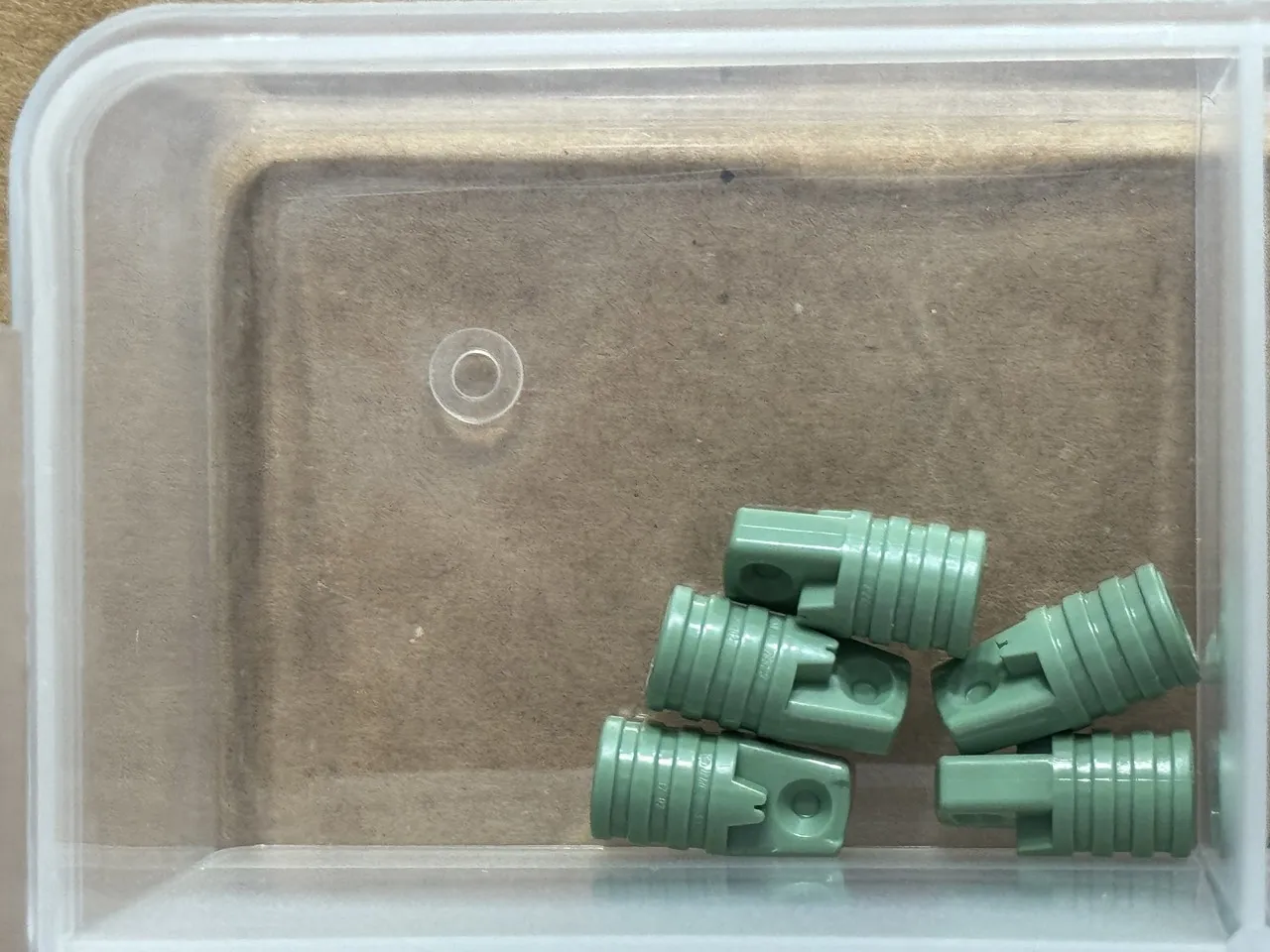 LEGO Parts - Sand Green Hinge Cylinder 1 x 2 Locking 1 Finger - No 53923 - QTY 5
