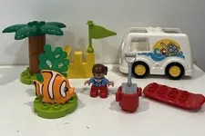LEGO DUPLO Surf Van Beach Playset - girl, fish, tree