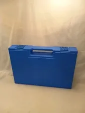 Vintage 1985 Blue Carrying Case decent shape 15x10x2.5