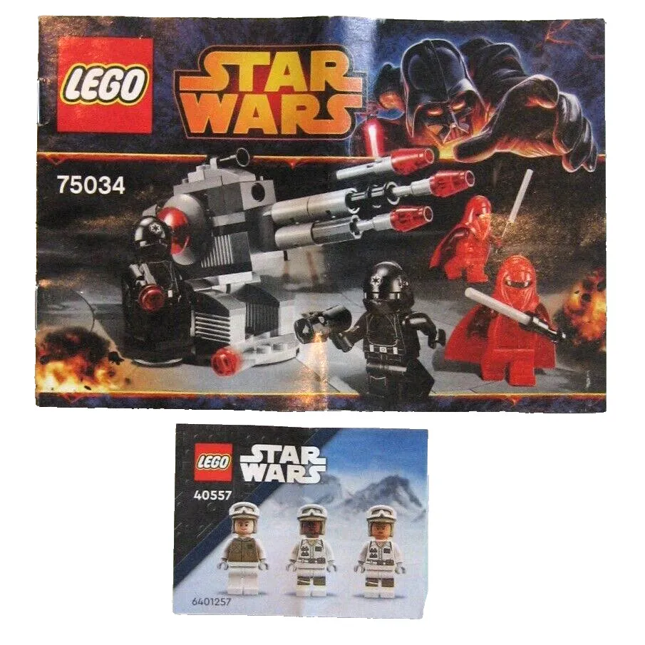 2 LEGO STAR WARS Instruction Manuals Only #75034 #40557 Death Cannon Mini Figs