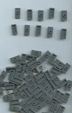 LEGO x 80 Dark Bluish Gray Plate, Modified 1 x 2 with 1 Stud (Jumper) 15573