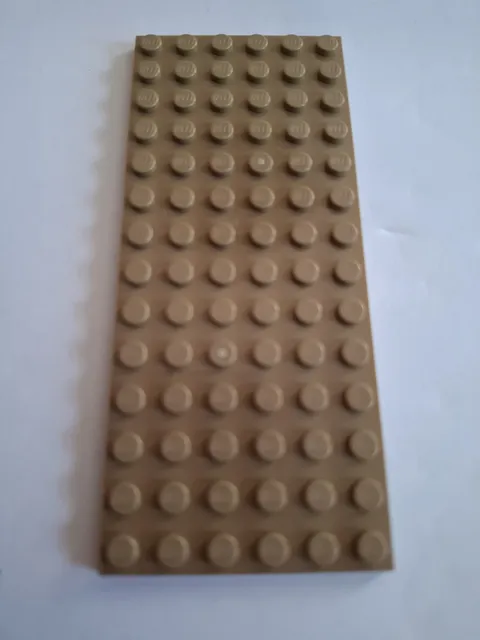 No 447 1x Lego Plate 6x14 3456 Dark Beige